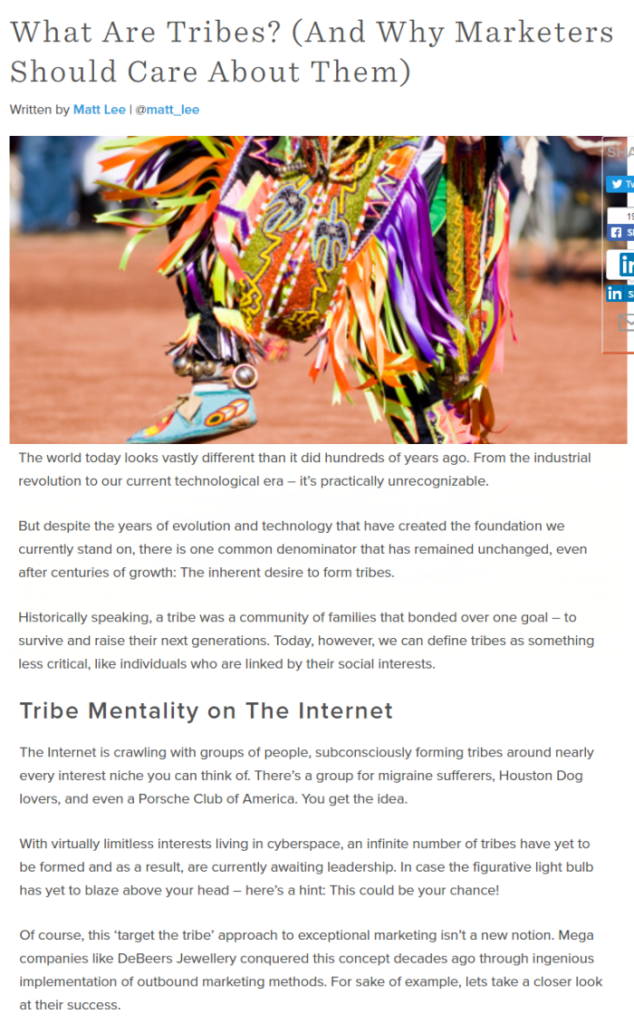 Matt Lee describes Tribes and Marketing with Hubspot.com