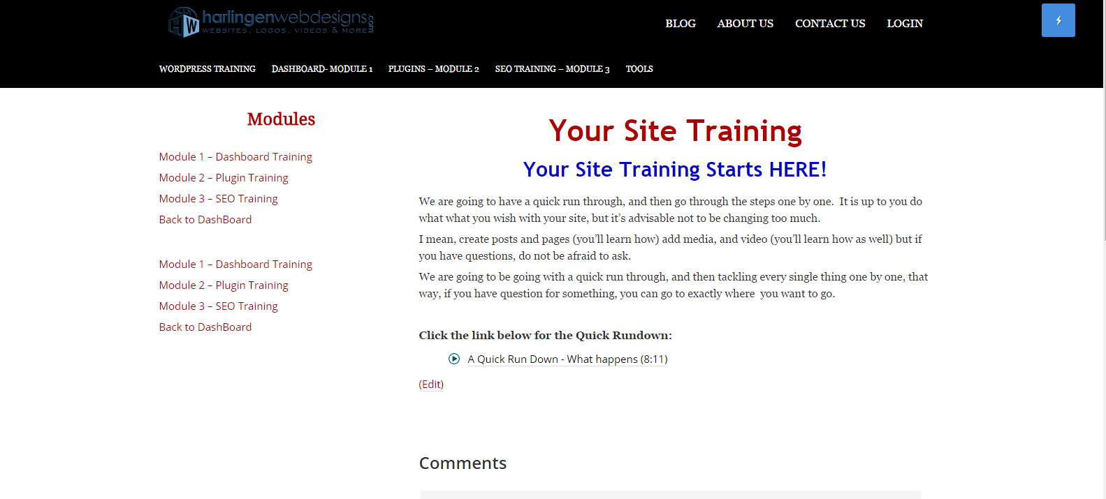 Website Editing and Training